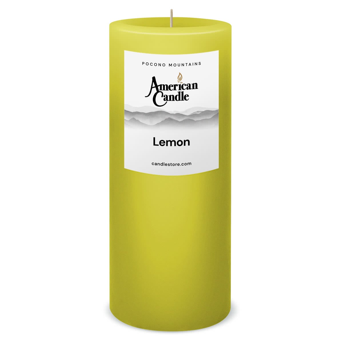 American Candle Lemon 3x9 Scented Pillar Candle - Made in the USA