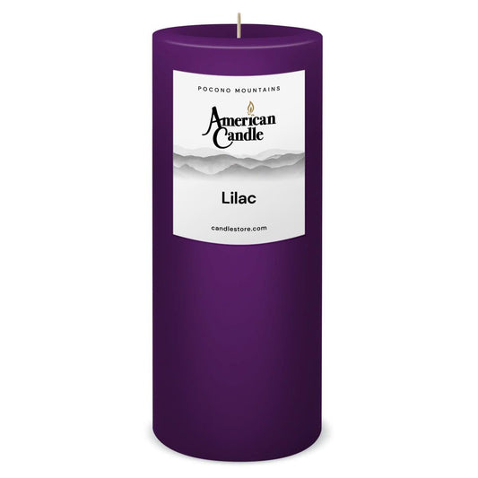 American Candle Lilac 3x9 Scented Pillar Candle - Made in the USA