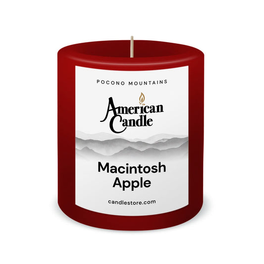 American Candle Macintosh Apple 3x3 Scented Pillar Candle - Made in the USA