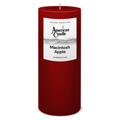American Candle Macintosh Apple 3x9 Scented Pillar Candle - Made in the USA