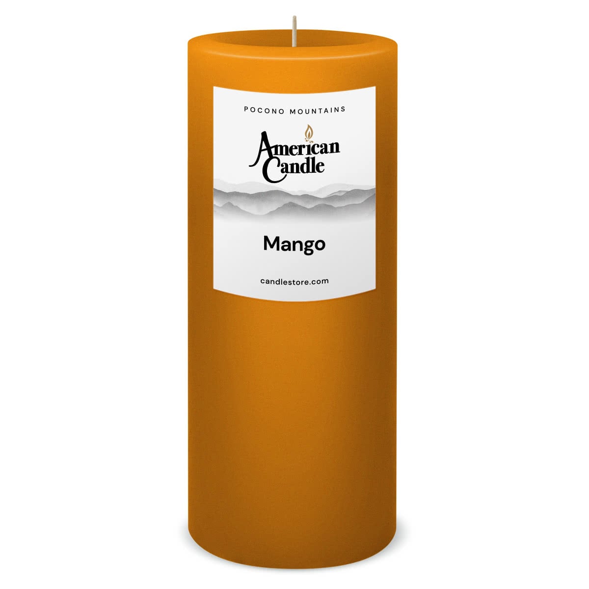 American Candle Mango 3x9 Scented Pillar Candle - Made in the USA