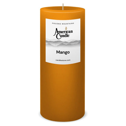 American Candle Mango 3x9 Scented Pillar Candle - Made in the USA