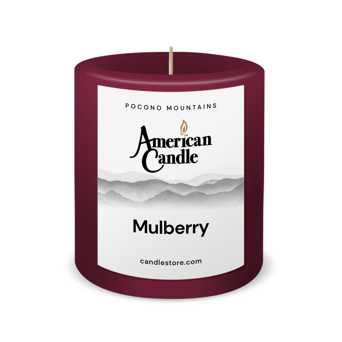 American Candle Mulberry 3x3 Scented Pillar Candle - Made in the USA