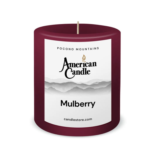 American Candle Mulberry 3x3 Scented Pillar Candle - Made in the USA