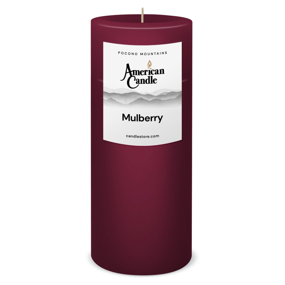 American Candle Mulberry 3x9 Scented Pillar Candle - Made in the USA