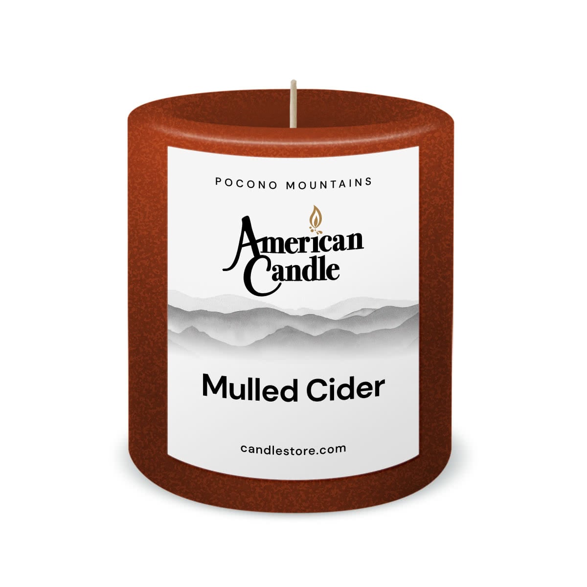 American Candle Mulled Cider 3x3 Scented Pillar Candle - Made in the USA