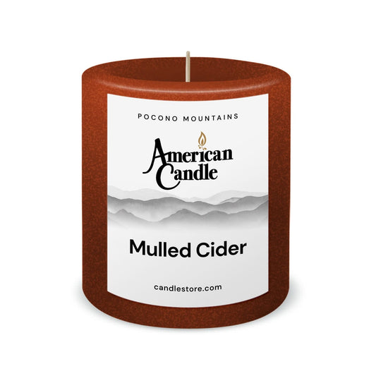 American Candle Mulled Cider 3x3 Scented Pillar Candle - Made in the USA