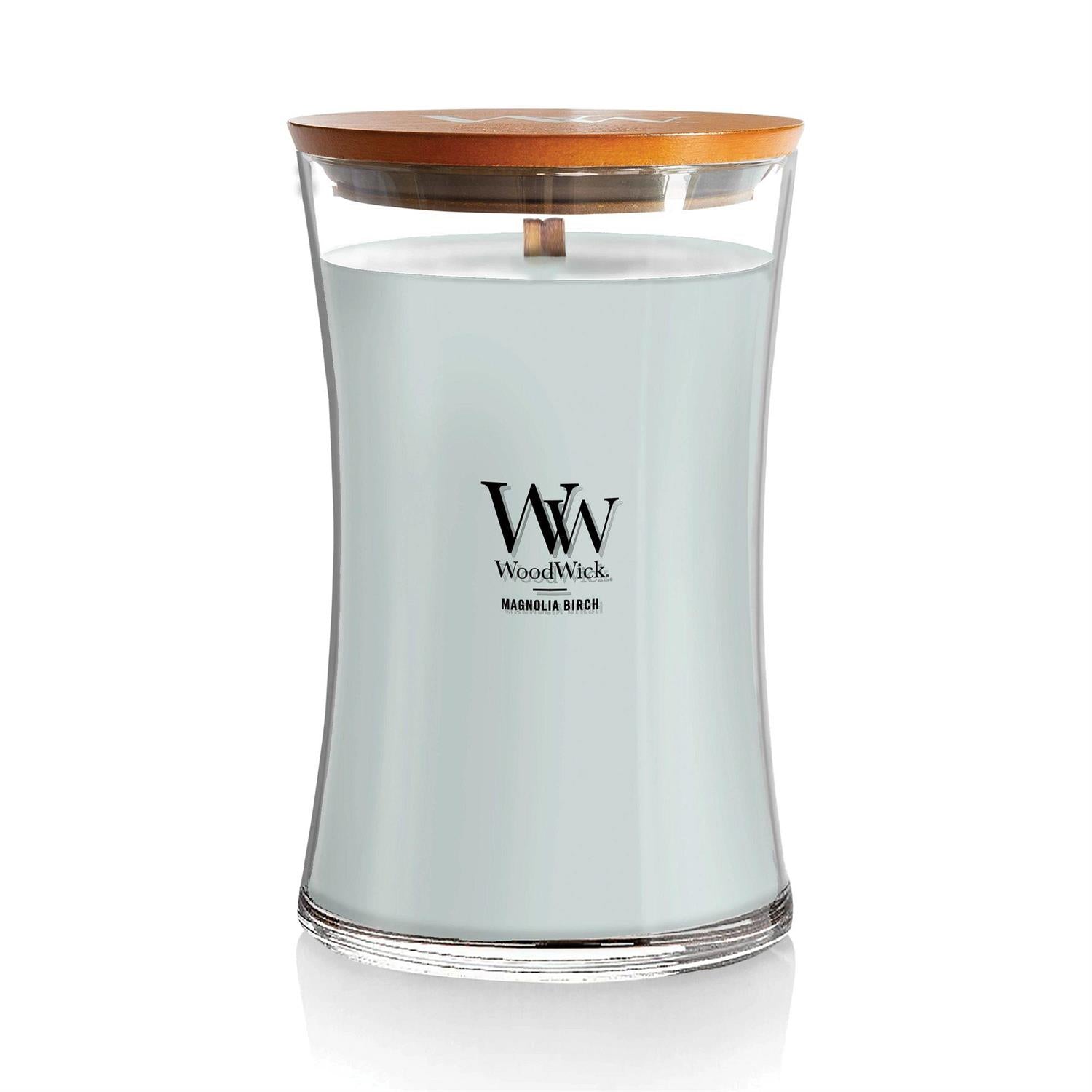 Magnolia Birch Scented Large Glass Jar Candle by WoodWick NW1720904