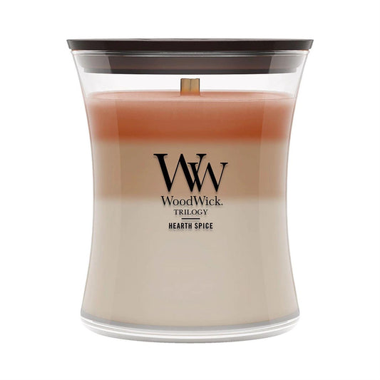 Hearth Spice Trilogy Scented Medium Glass Jar Candle by WoodWick NW2252745