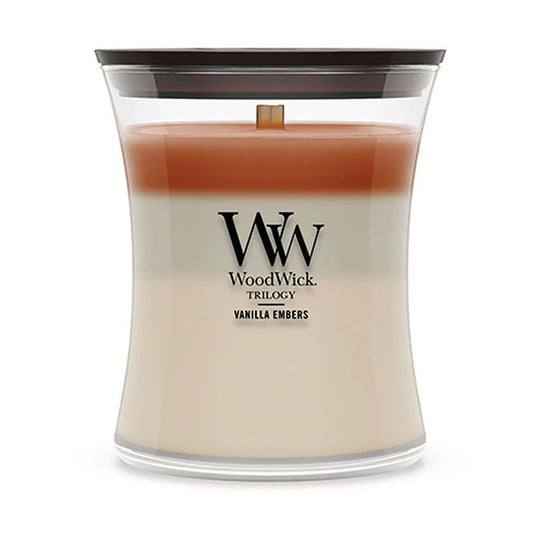 Vanilla Embers Trilogy Scented Medium Glass Jar Candle by WoodWick NW2670848