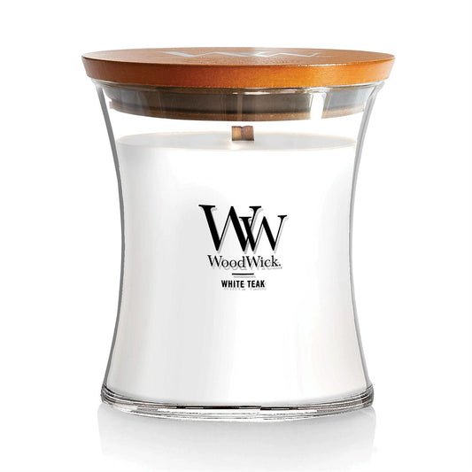 White Teak Scented Medium Jar Candle by WoodWick NW92039