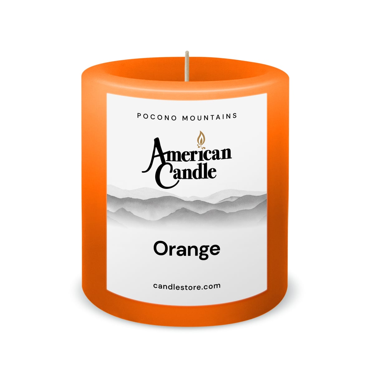 American Candle Orange 3x3 Scented Pillar Candle Made in the USA