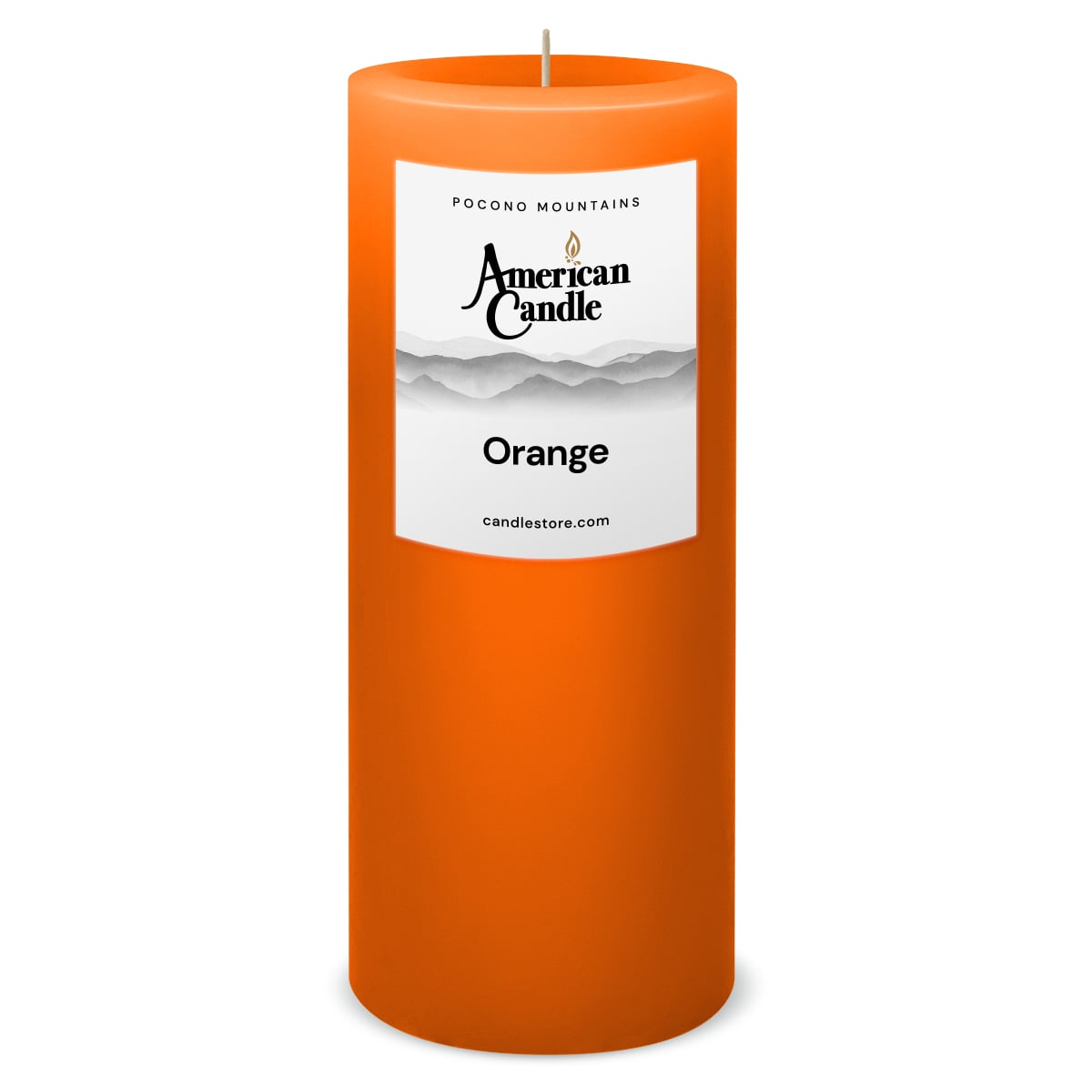 American Candle Orange 3x9 Scented Pillar Candle - Made in the USA