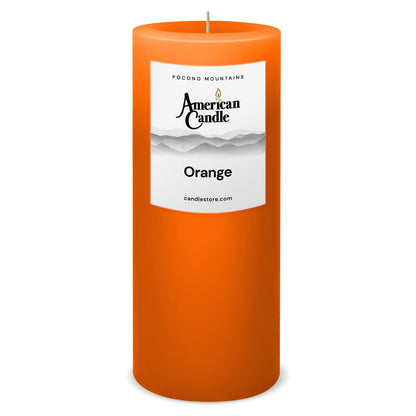 American Candle Orange 3x9 Scented Pillar Candle - Made in the USA