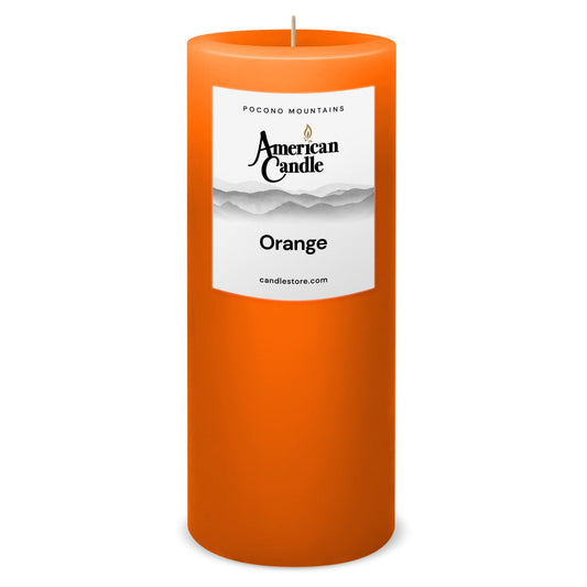 American Candle Orange 3x9 Scented Pillar Candle - Made in the USA