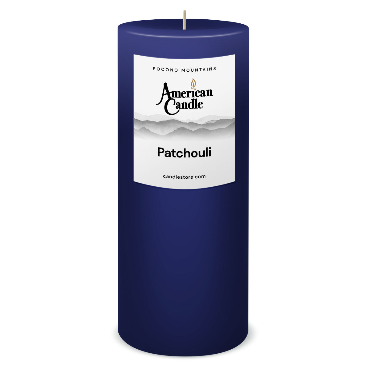 American Candle Patchouli 3x9 Scented Pillar Candle - Made in the USA