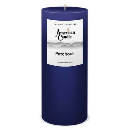 American Candle Patchouli 3x9 Scented Pillar Candle - Made in the USA