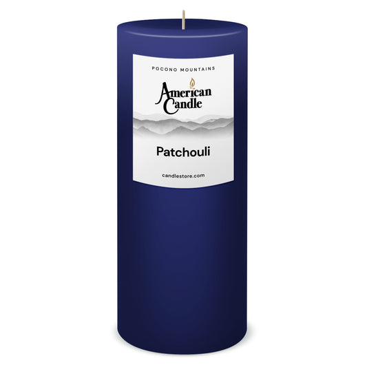American Candle Patchouli 3x9 Scented Pillar Candle - Made in the USA