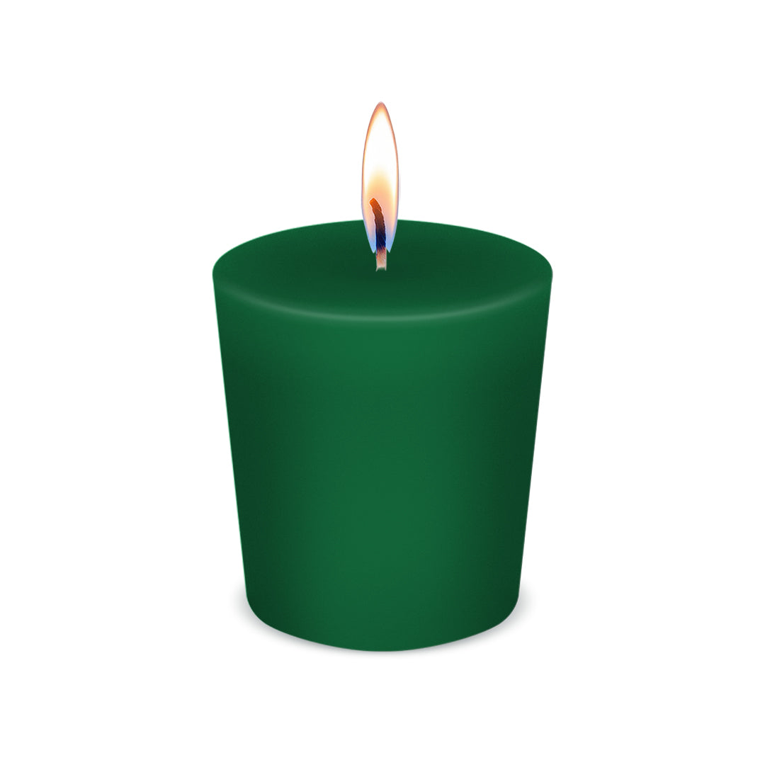 American Candle Pocono Pine Green Scented Votive Candle with Flame - Made in the USA