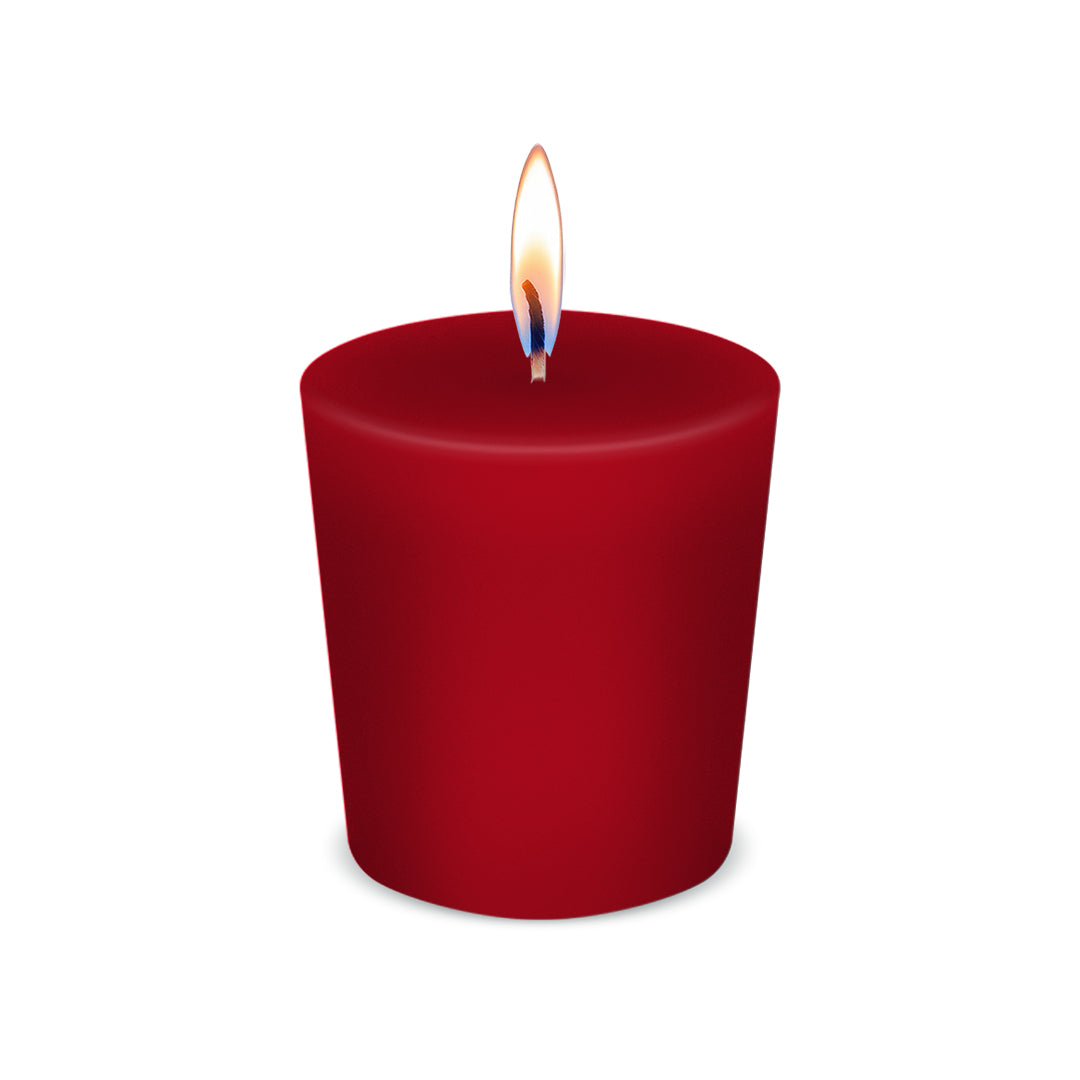 American Candle Pocono Pine Red Scented Votive Candle with Flame - Made in the USA