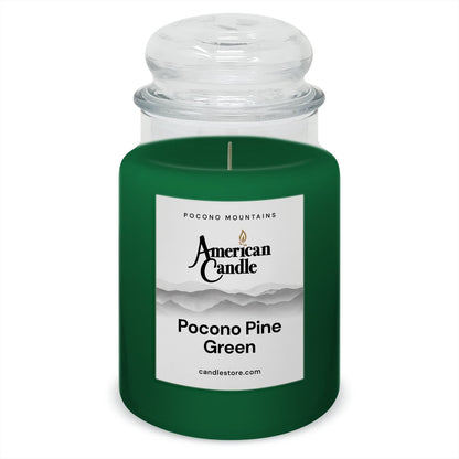 American Candle Pocono Pine Green 22 oz Glass Jar Scented Candle - Made in the USA