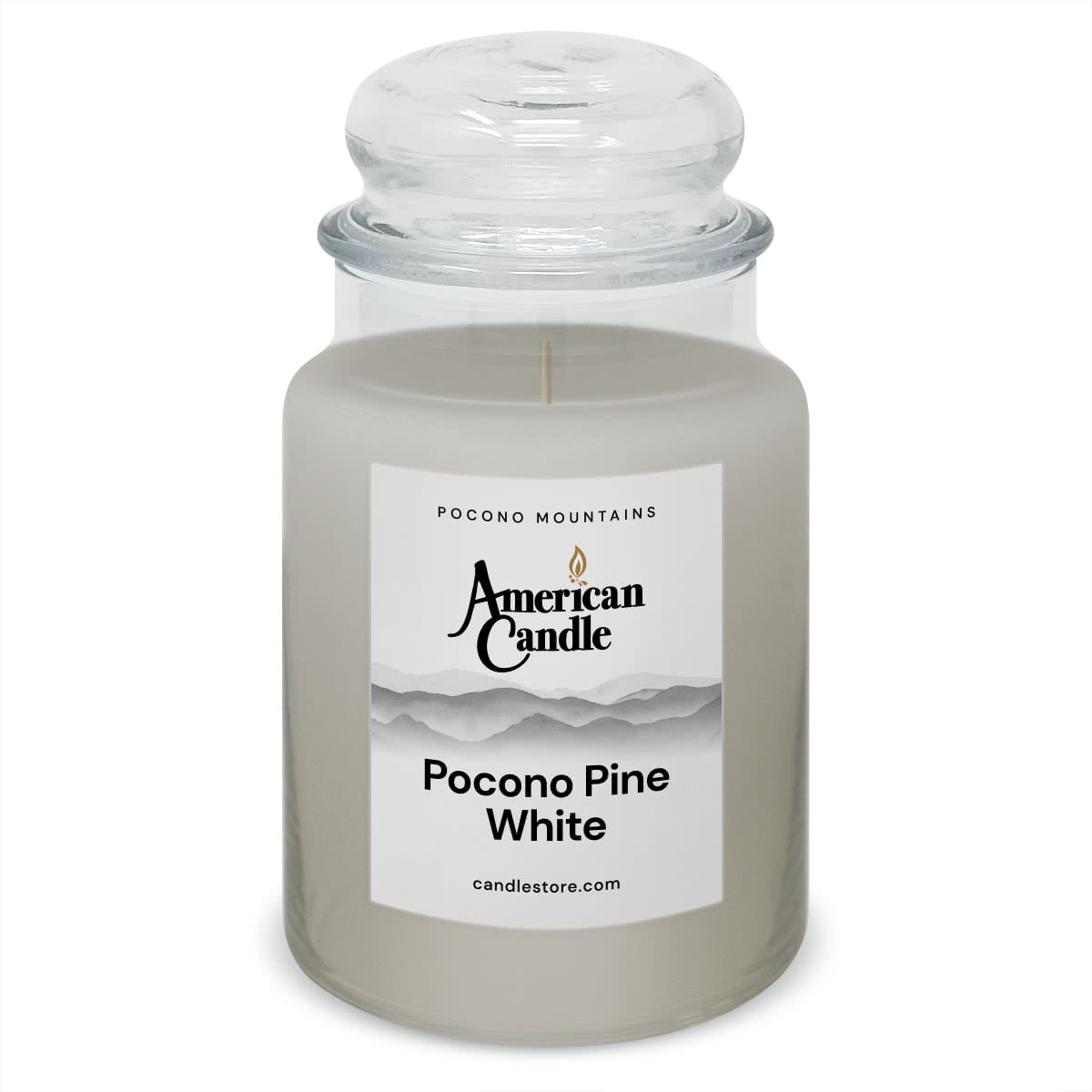 American Candle Pocono Pine White 22 oz Glass Jar Scented Candle - Made in the USA