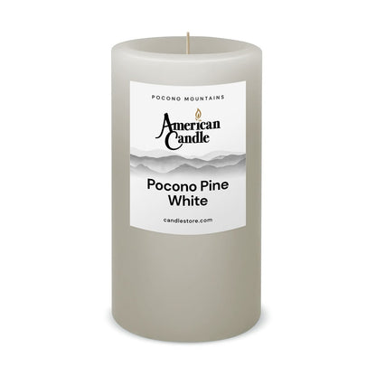 Pocono Pine White Scented 3x6 Pillar Candle by American Candle