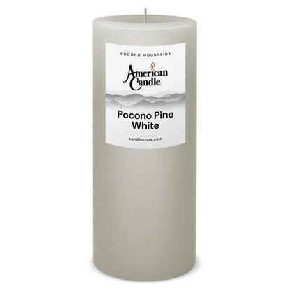 American Candle Pocono Pine White 3x9 Scented Pillar Candle - Made in the USA