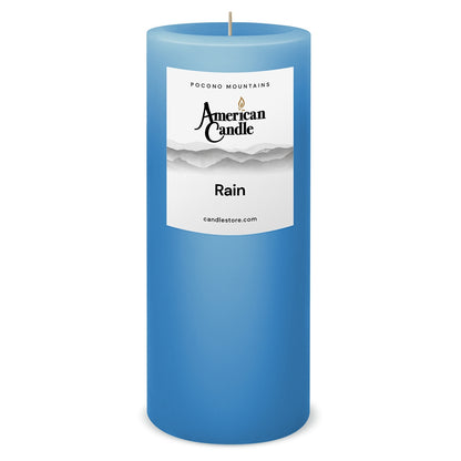 American Candle Rain 3x9 Scented Pillar Candle - Made in the USA