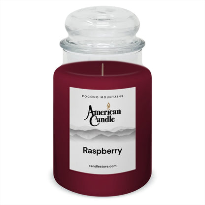 American Candle Raspberry 22 oz Glass Jar Scented Candle - Made in the USA