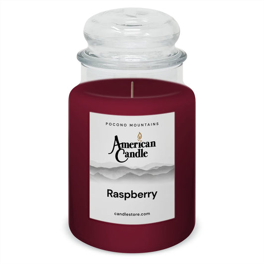 American Candle Raspberry 22 oz Glass Jar Scented Candle - Made in the USA