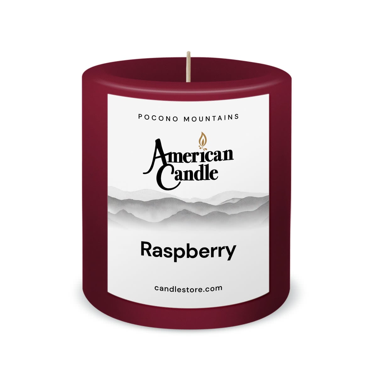 American Candle Raspberry 3x3 Scented Pillar Candle - Made in the USA
