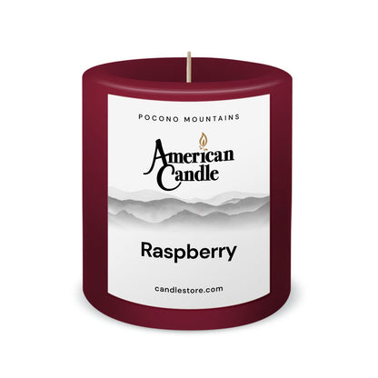 American Candle Raspberry 3x3 Scented Pillar Candle - Made in the USA
