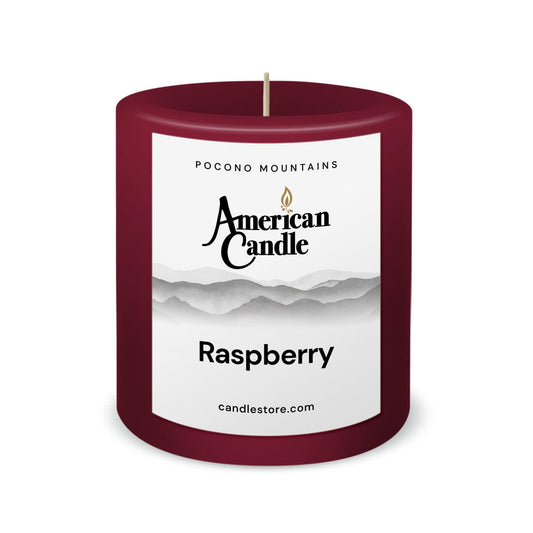 American Candle Raspberry 3x3 Scented Pillar Candle - Made in the USA