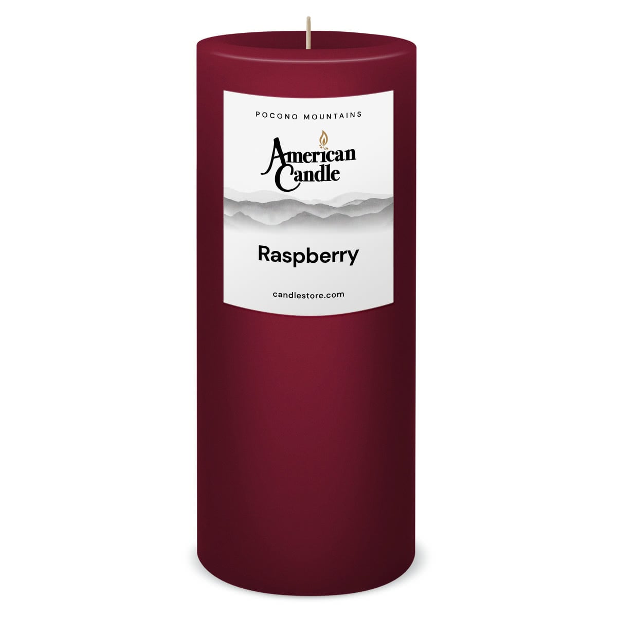 American Candle Raspberry 3x9 Scented Pillar Candle - Made in the USA