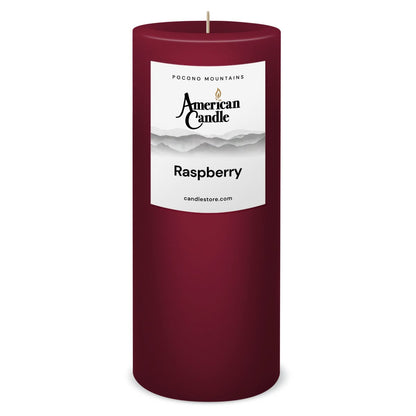 American Candle Raspberry 3x9 Scented Pillar Candle - Made in the USA