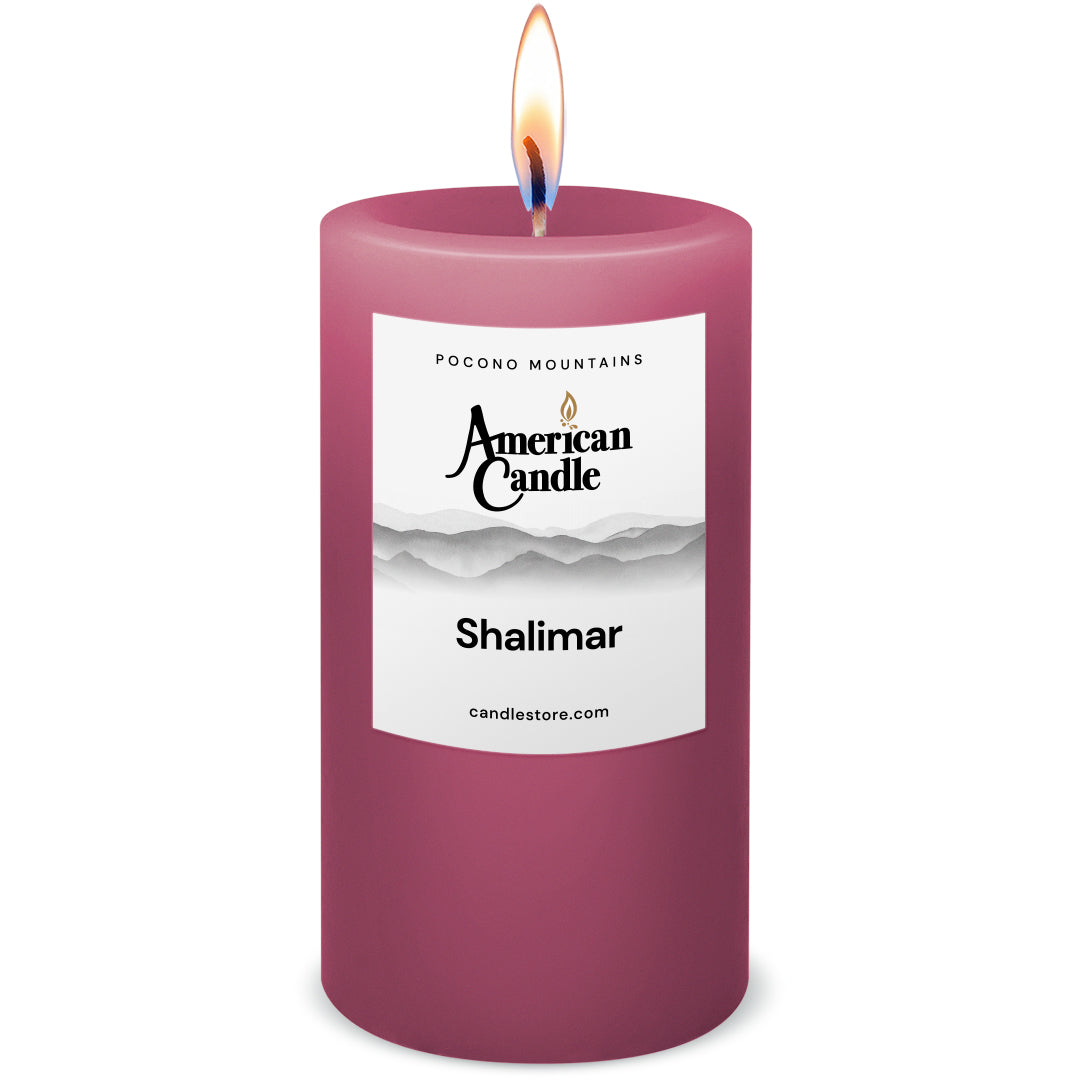 American Candle Shalimar Scented 3x6 Pillar Candle with Flame - Made in the USA
