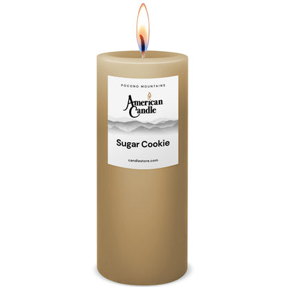 American Candle Sugar Cookie 3x9 Scented Pillar Candle with Flame - Made in the USA