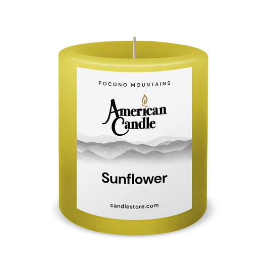 American Candle Sunflower 3x3 Scented Pillar Candle - Made in the USA