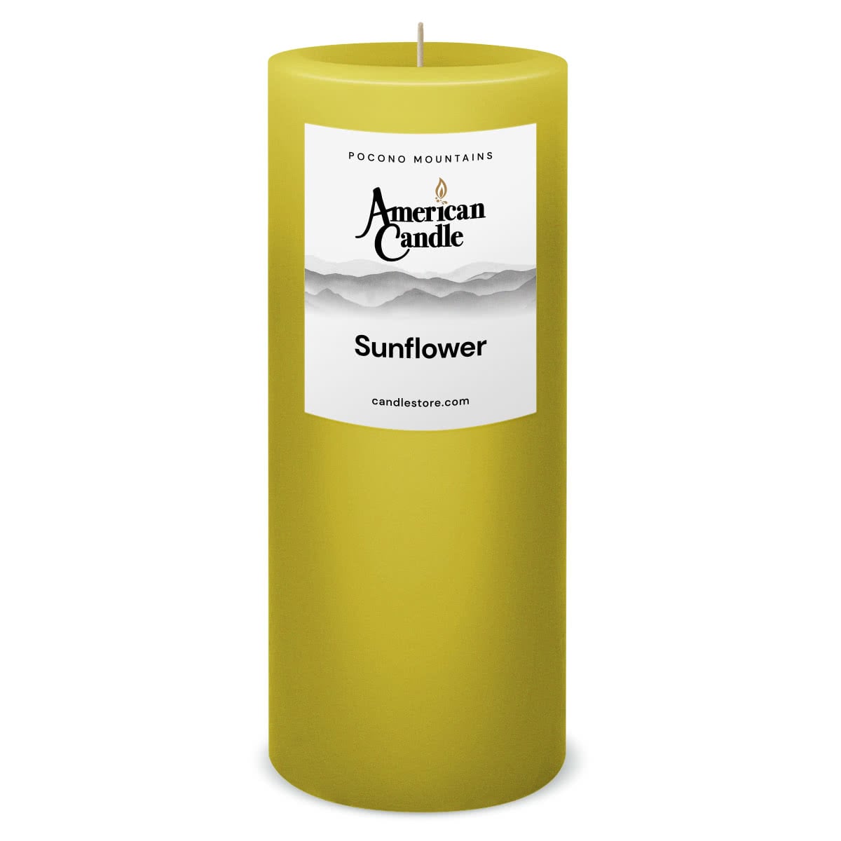 American Candle Sunflower 3x9 Scented Pillar Candle - Made in the USA