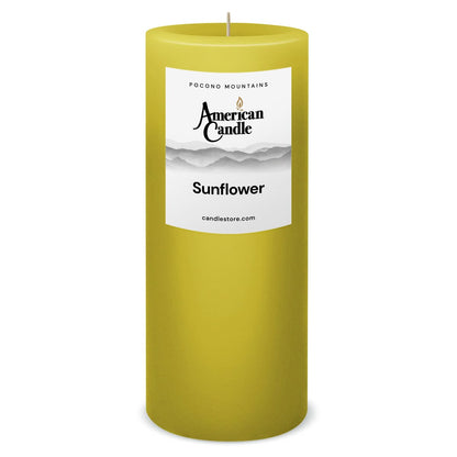 American Candle Sunflower 3x9 Scented Pillar Candle - Made in the USA